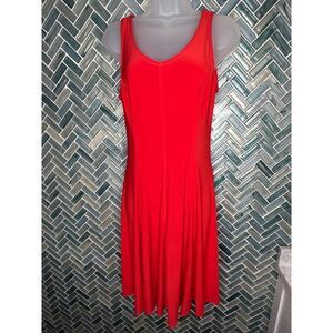WOMENS CATHERINE MALANDRINO RED STRETCH FIT & FLARE SLEEVELESS TANK DRESS XS